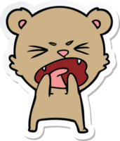 sticker of a hungry cartoon bear png