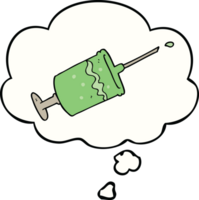 cartoon syringe needle and thought bubble png