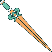 tattoo style icon of dagger png