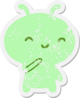 small alien grunge sticker png