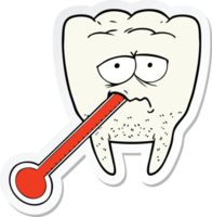 klistermärke av en tecknad serie ohälsosam tand png