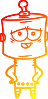 warm gradient line drawing cartoon robot png