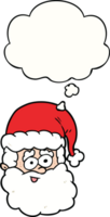 cartoon kerstman en gedachte bel png