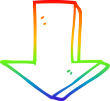 arco iris gradiente línea dibujo dibujos animados apuntando flecha png