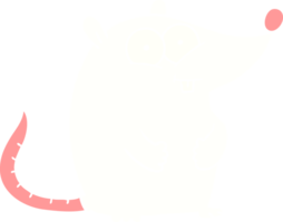 flat color style cartoon happy white lab mouse png