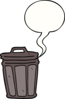 cartoon trash can and speech bubble png