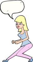 cartoon crazy dancing girl with speech bubble png