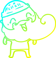 cold gradient line drawing happy bearded man png