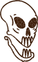 Spooky Skull Charcoal Drawing png