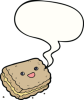 dessin animé biscuit avec discours bulle png