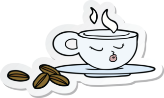 sticker of a cartoon espresso mug png