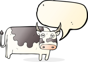 vache de dessin animé avec bulle de dialogue png