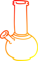 warm gradient line drawing of a cartoon bong png