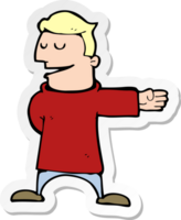 sticker of a cartoon man gesturing direction png