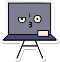 sticker of a cute cartoon chalkboard png