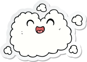 klistermärke av en tecknad serie Lycklig rök moln png