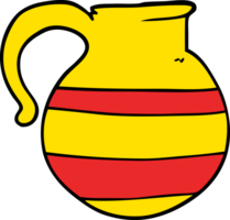 cartoon doodle striped jug png