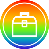 Werkzeug Box kreisförmig Symbol mit Regenbogen Gradient Fertig png