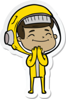 sticker of a happy cartoon astronaut png