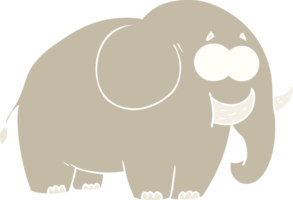 elefante de desenho animado de estilo de cor plana png