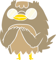 flat color style cartoon wise old owl png