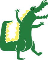 main tiré excentrique dessin animé crocodile png