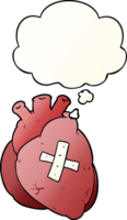 Karikatur Herz mit habe gedacht Blase im glatt Gradient Stil png