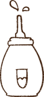 disegno a carboncino di bottiglia di senape png