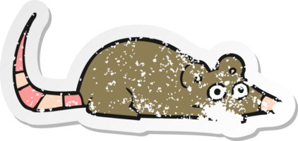 pegatina angustiada de un ratón de dibujos animados png