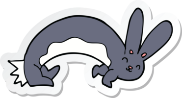 sticker of a funny cartoon rabbit png