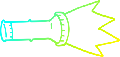 cold gradient line drawing of a cartoon torch png