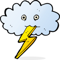 cartoon lightning bolt and cloud png