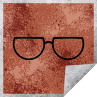 spectacles graphic   illustration square sticker png