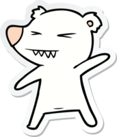 sticker of a angry polar bear cartoon png