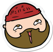 sticker van een cartoon mannelijk gezicht met baard png