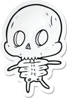 sticker of a cartoon skeleton png