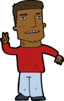 cartoon man giving peace sign png