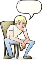 cartoon dejected man with speech bubble png