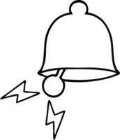 line drawing cartoon of a ringing bell png