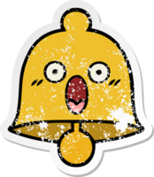 distressed sticker of a cute cartoon bell png