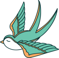 iconic tattoo style image of a swallow png