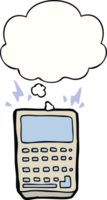 cartoon calculator with thought bubble png