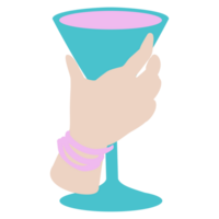 hand holding cocktail glass png