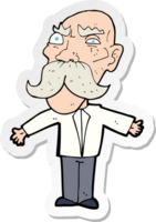 sticker of a cartoon angry old man png