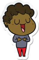 sticker of a laughing cartoon man png