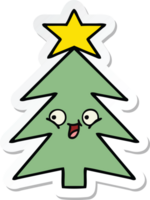 sticker of a cute cartoon christmas tree png