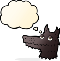cartoon wolf head with thought bubble png