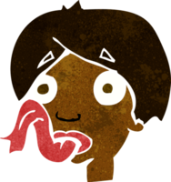 cabeza de dibujos animados sacando la lengua png