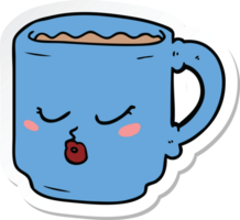 sticker of a cartoon coffee mug png