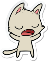 pegatina de una caricatura de gato parlante png